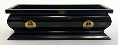 Vintage Premium 9.75" Long Glossy Black Metal Incense Burner with Crane Logo