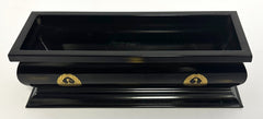 Vintage Premium 9.75" Long Glossy Black Metal Incense Burner with Crane Logo