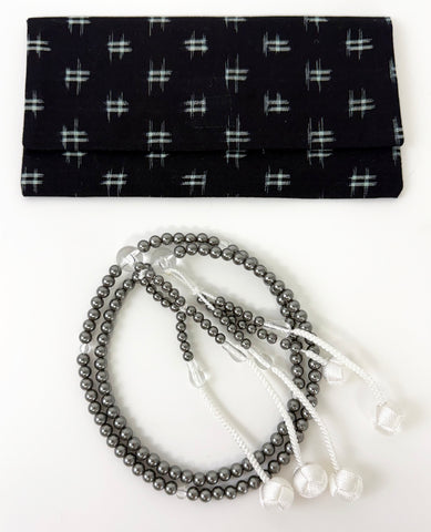 Black Pearl Beads with Knitted Tassels Set - Large Beads (Large Beads Case) #5