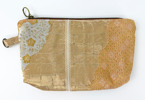 Gold Threaded Kimono Fabric Beads Case (Extra Large) #1