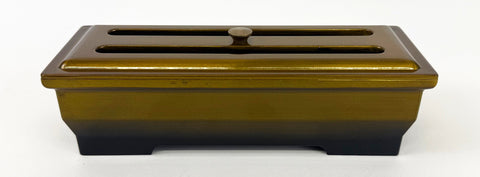 *Irregular 7.4" Long Two-Tone (Bokashi) Incense Burner with Cover