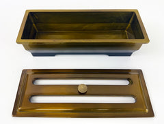 *Irregular 7.4" Long Two-Tone (Bokashi) Incense Burner with Cover
