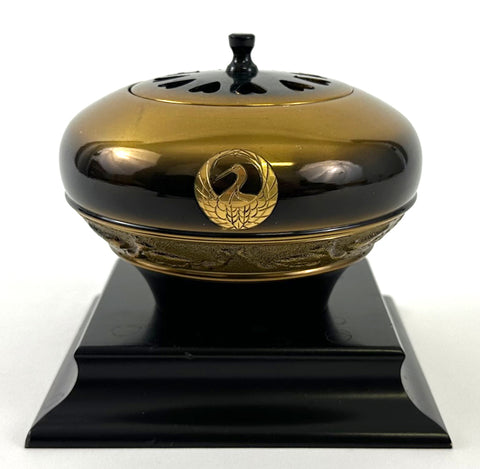 Vintage Bokashi (Two-Tone) Metal Powdered Incense Burner with Crane Logo