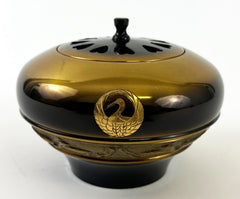 Vintage Bokashi (Two-Tone) Metal Powdered Incense Burner with Crane Logo