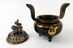 Vintage Ex Large Bokashi Powdered Incense Burner with Crane Logo