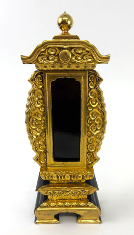 Vintage Gold and Black Wooden Memorial Tablet (Ihai)