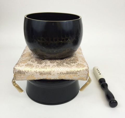 No. 5 Bell (6.75" Diameter) with Golden Floral Cushion and Black Base (Display Model)