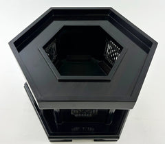 No. 10 Hand Pounded Bell (13" Diameter) with Ebony Hexagonal Wooden Base and Gold Cushion with Bell Stick Set