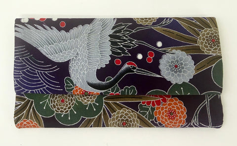 Crane with Floral Print Beads Case (Large) #3