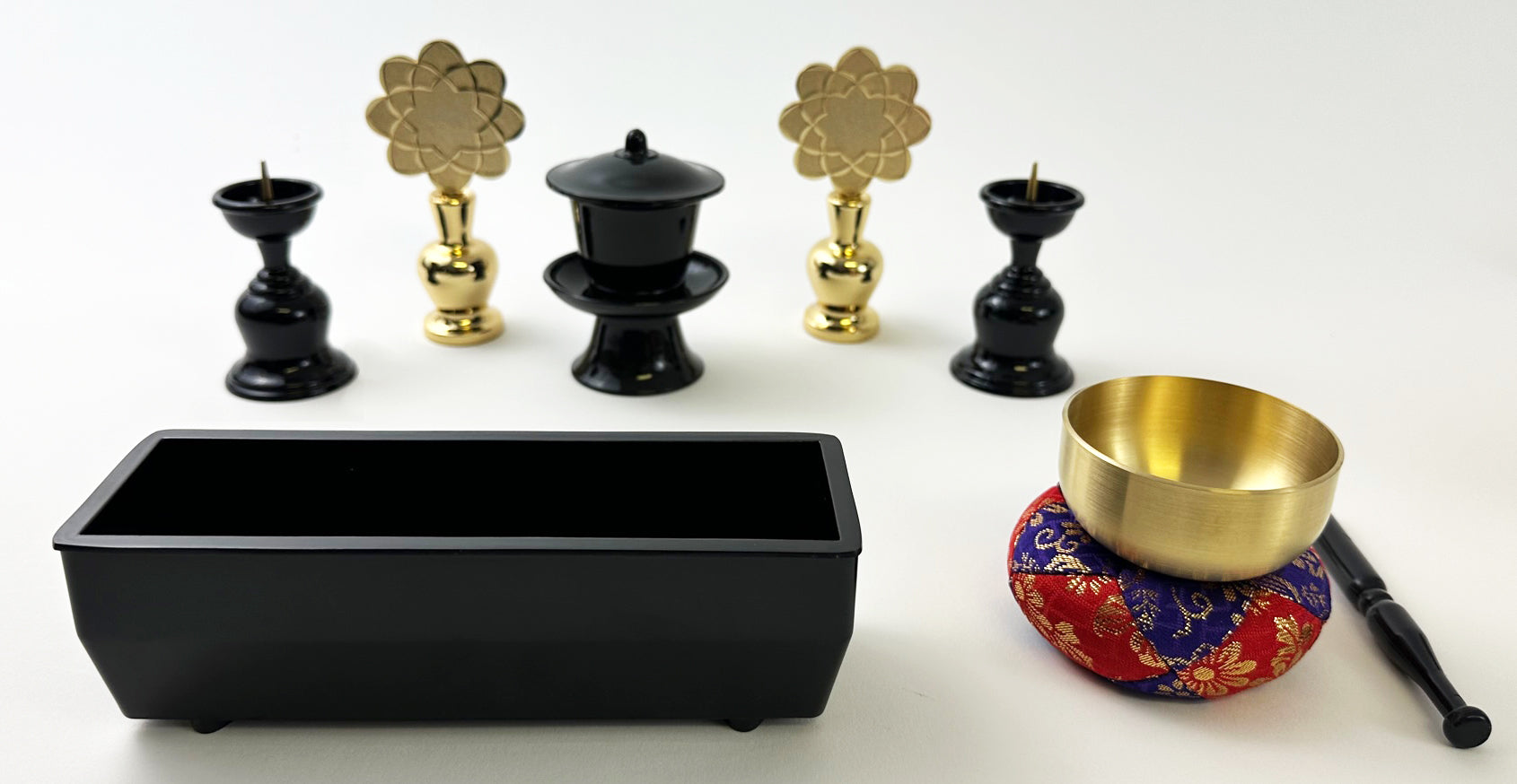 Complete Butsugu Set with Metal Lotus Stands #2
