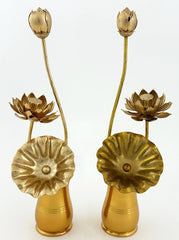 Vintage Medium Lotus Flower (12.25" H with Vases)