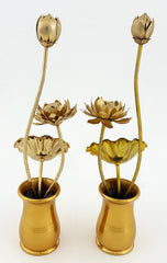 Vintage Medium Lotus Flower (12.25" H with Vases)