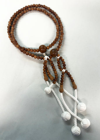 Extra Large Premium Sandalwood Beads with Knitted Tassels
