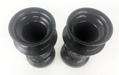 Vintage Premium 7.75" H Dark Burgudy/Black Metal Vases with Flying Cranes