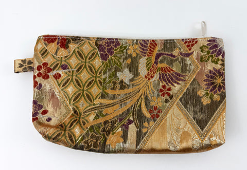 Gold Threaded Kimono Fabric Beads Case (Extra Large) #3