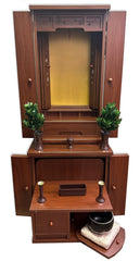 5229 Butsudan Two Piece Set with Pull Out Table with Mother of Pearl Inlay
