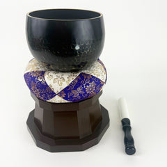 No. 5 Bell (6.75" Diameter) with Purple & White Round Bell Cushion and Brown Base Set (Display Model)