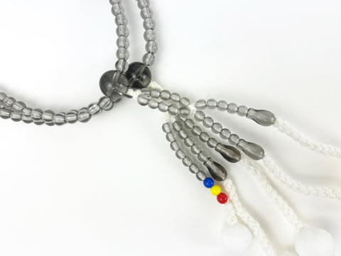 Clear Gray Beads with S.G.I. Tassel