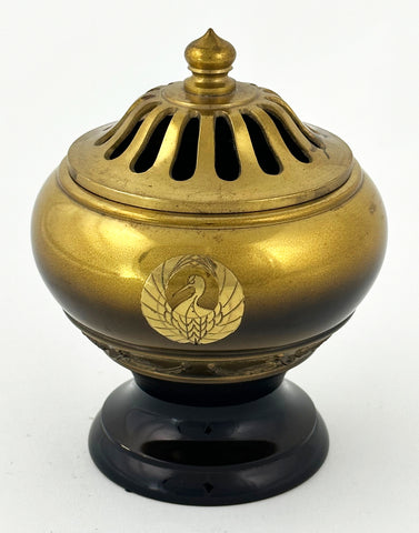 Vintage Bokashi (Two-Tone) Metal Powdered Incense Burner with Crane Logo