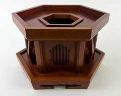 Vintage Mahogany Wood Hexagon Base for No. 7  or No. 8 (9.5" Diameter) Bell