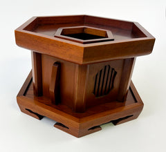 Vintage Mahogany Wood Hexagon Base for No. 7  or No. 8 (9.5" Diameter) Bell