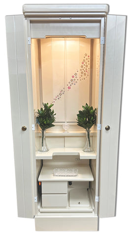 Premium 5120 Ivory Color Automatic Doors Butsudan