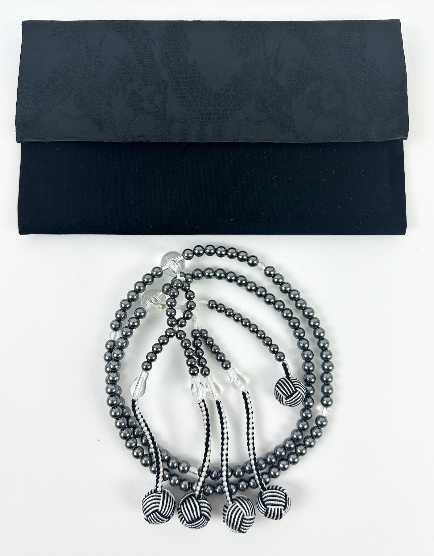 Black Beads Set - Large with Black Dragon Print Beads Case #10