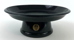 Round Black Fruit Dish with Crane Logo