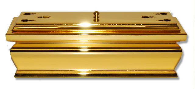 12" Long 24K Gold Plated Incense Burner with Cover