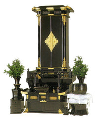 6030 Shotoku Black Lacquer Butsudan with Automatic Doors