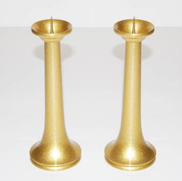 Premium 11" H Gold Tone Candle Stands Set