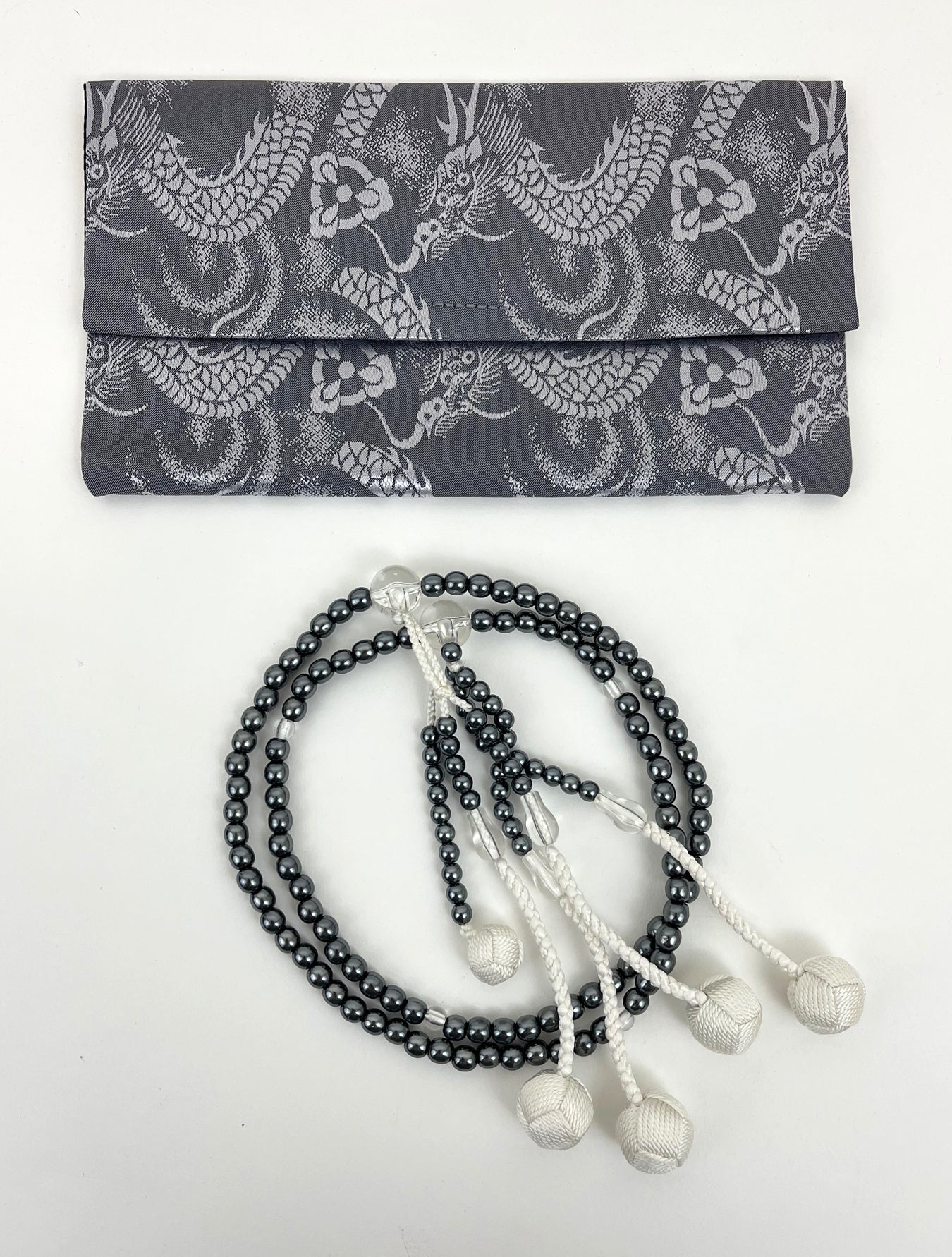 Black Pearl Beads with Knitted Tassels Beads Set - Large Beads (Large Beads Case)