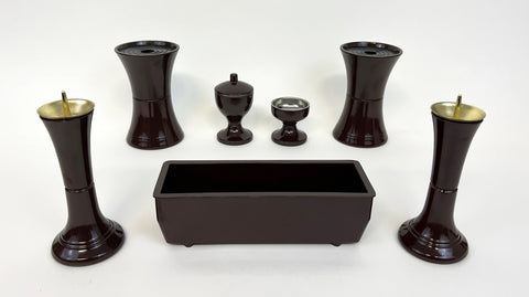 7 Piece Walnut Butsugu Set (Resin)