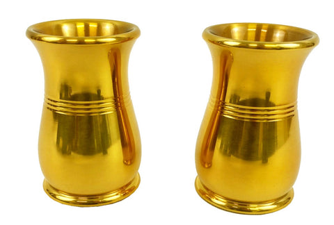 3.6" H Gold Tone Vases