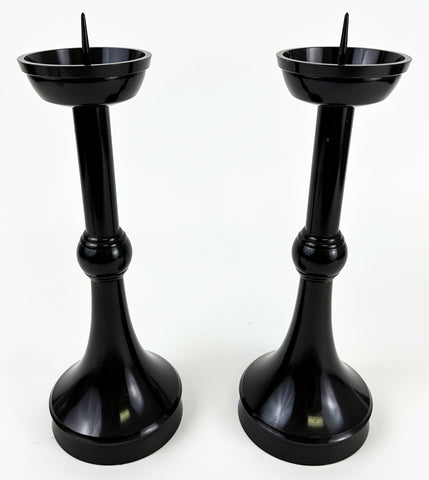 Used Premium 13.25" H Black (Metal) Candle Stands Set