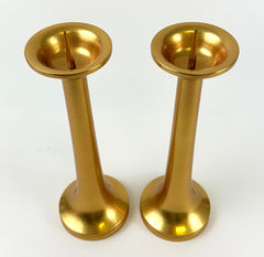 Premium 10.5" H Gold Tone Candle Stands Set