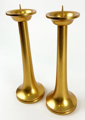 Premium 10.5" H Gold Tone Candle Stands Set
