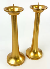 Premium 10.5" H Gold Tone Candle Stands Set