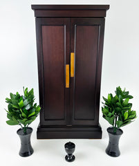 No. 27 Dark Mahogany Butsudan with LED Light Unit with Butsugu Set