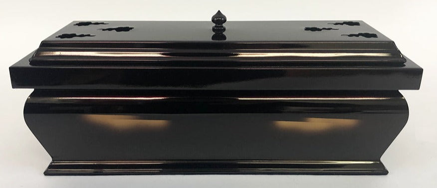 Premium 10.8" Long Dark Burgundy Color Incense Burner with Cover and Metal Insert