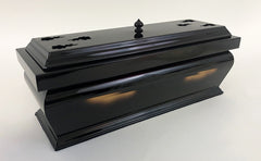 Premium 10.8" Long Dark Burgundy Color Incense Burner with Cover and Metal Insert