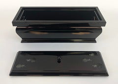 Premium 10.8" Long Dark Burgundy Color Incense Burner with Cover and Metal Insert