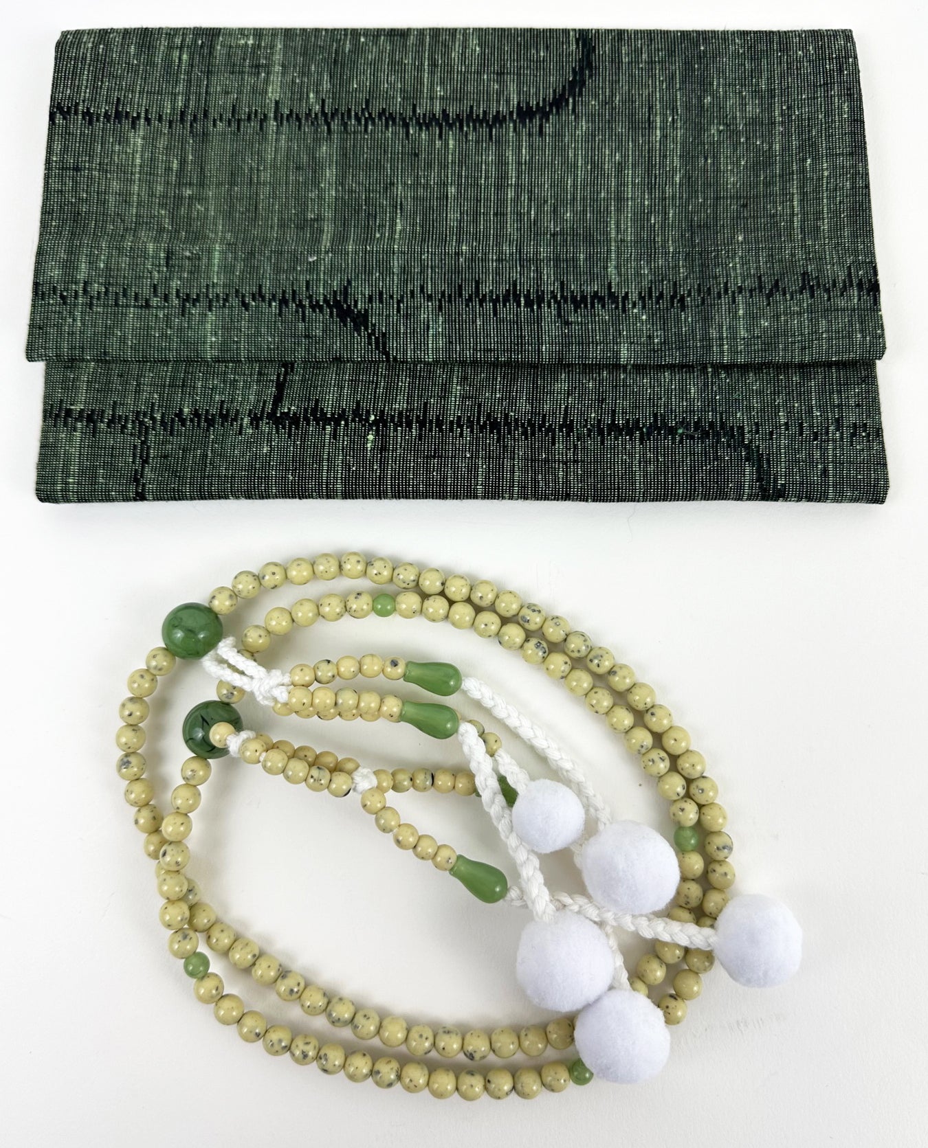 Faux Linden Wood Beads with Jade Beads Set - Large Beads (Large Kimono Beads Case)
