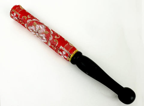 Red & Gold Decorative Ebony Wood Bell Stick (5" Long) for No. 2.8 (3.5" Diameter) Bell