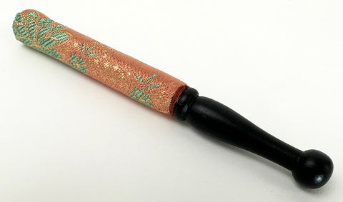 Kimono Fabric Floral Patterned Wooden Bell Stick (5" Long) for No. 2.8 (3.5" Diameter) Bell