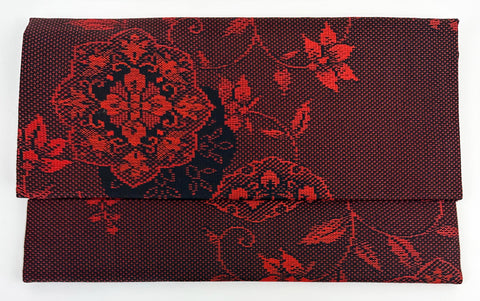Red Floral Kimono Fabric Beads Case (Extra Large)