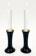 5.5" H Black Candle Stands Set