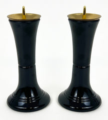 5.5" H Black Candle Stands Set