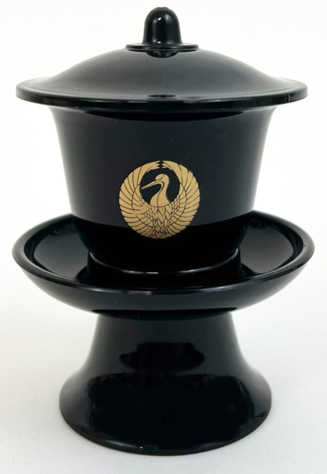 Black Plastic Water Cup with Crane Logo