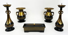 Vintage Premium Extra Large 5 Piece Bokashi Butsugu Set with Crane Logo